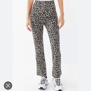 UO Casey Crop Kick Flare Pant - Cheetah NWOT